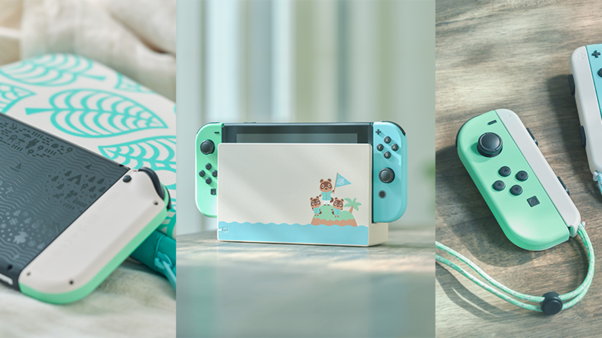 switch console with animal crossing